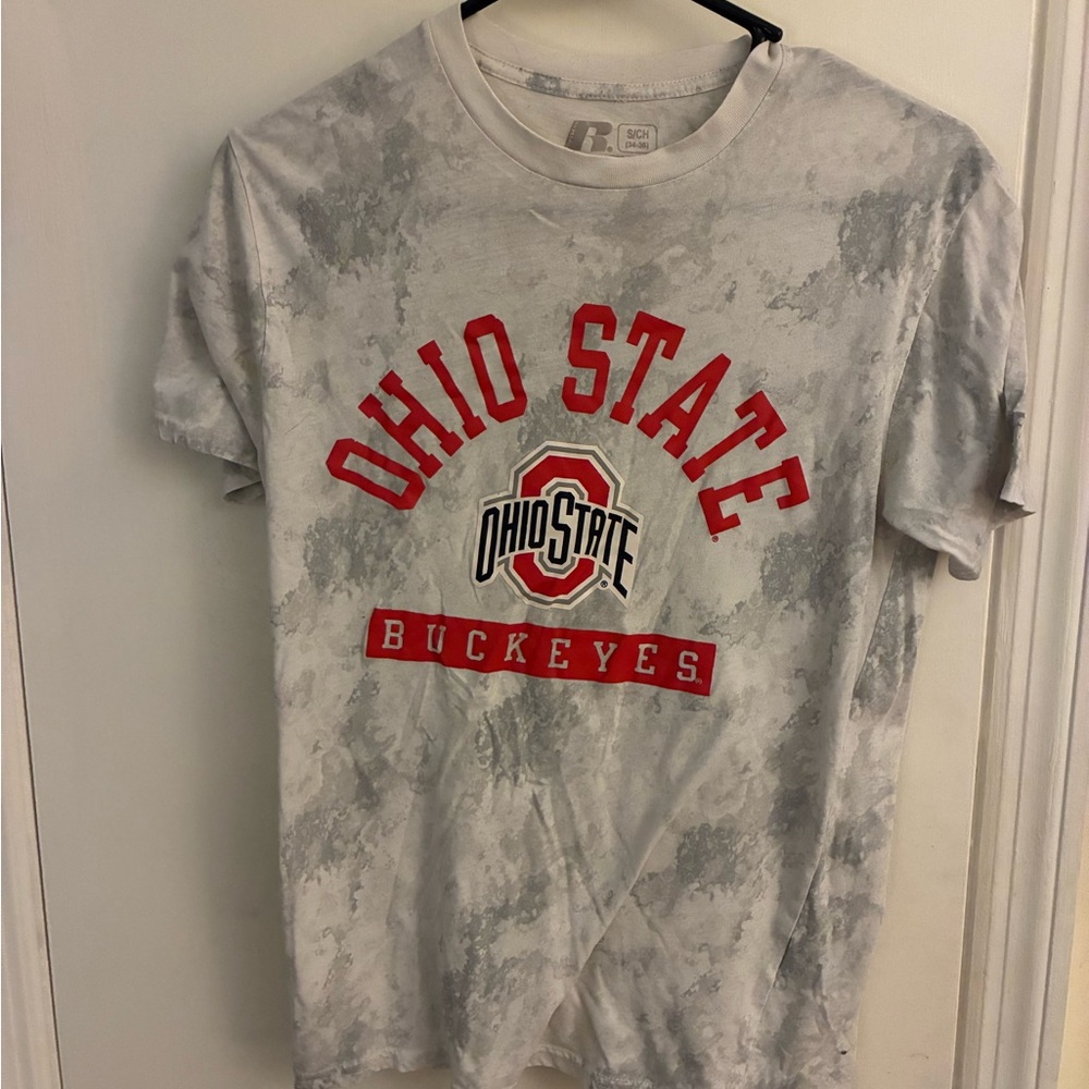 Russell Athletic Ohio State Gray Tie-Dyed T-Shirt Size Small